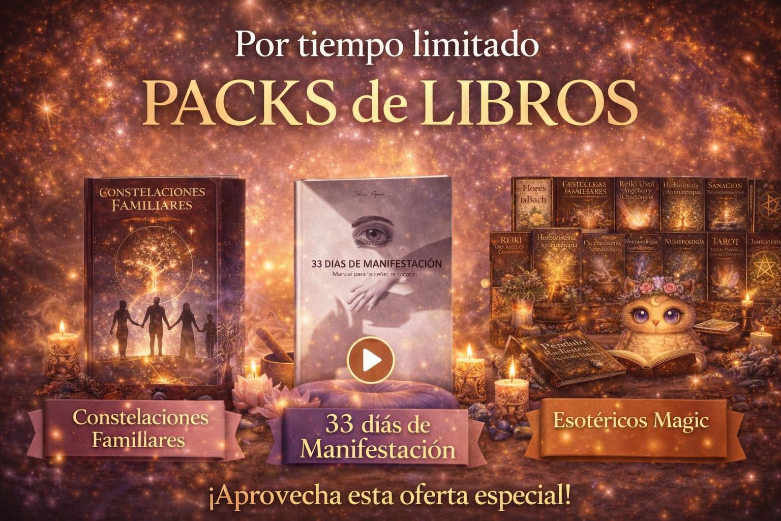 ✨ Mega Pack Holístico: 14 Cursos + Aprende a Meditar y Manifestar + Constelaciones